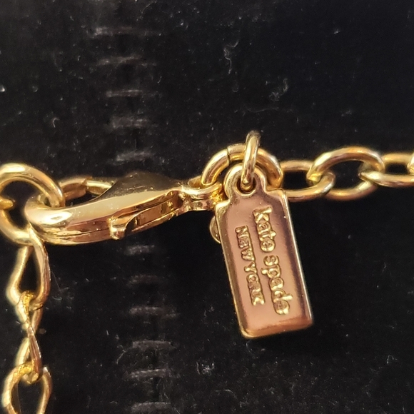 Kate Spade Black/Green/Clear Rhinestone Statement Necklace Goldtone - Picture 8 of 11